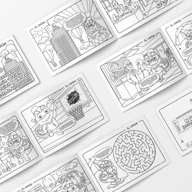Uniqa kolorowankia mockup Kolorowanki